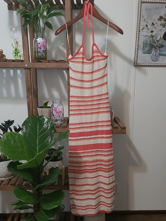 Freshman Dresses & Skirts - Striped Crochet Maxi Dress